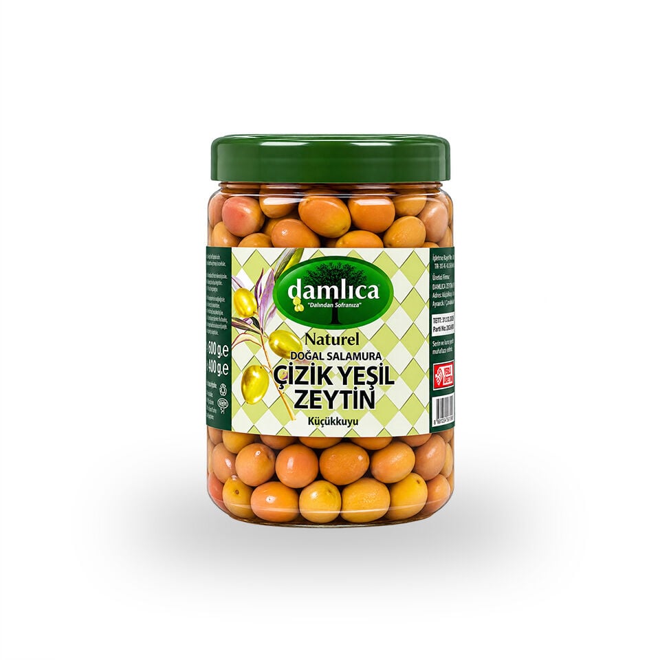 1 Lik Çizik Yeşil Zeytin(YENİ MAHSUL HAFİF ACI)