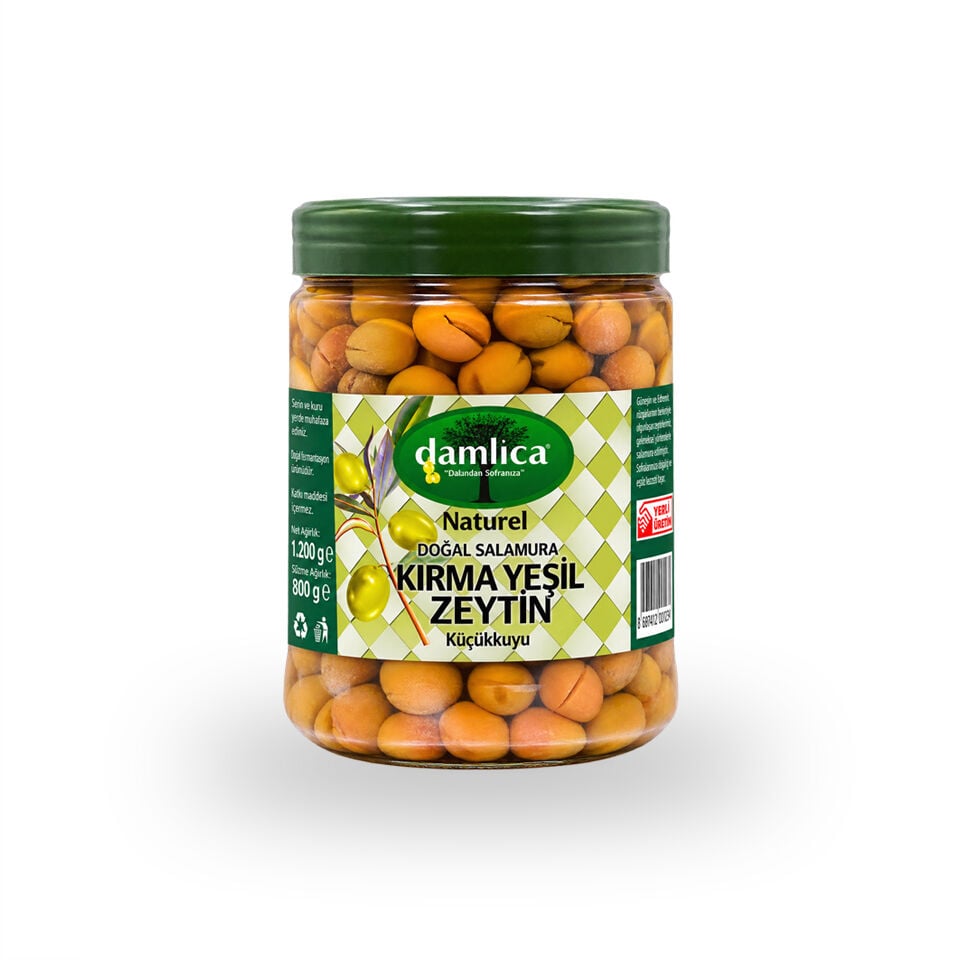 1Lik Kırma Yeşil Zeytin (YENİ MAHSUL HAFİF ACI)