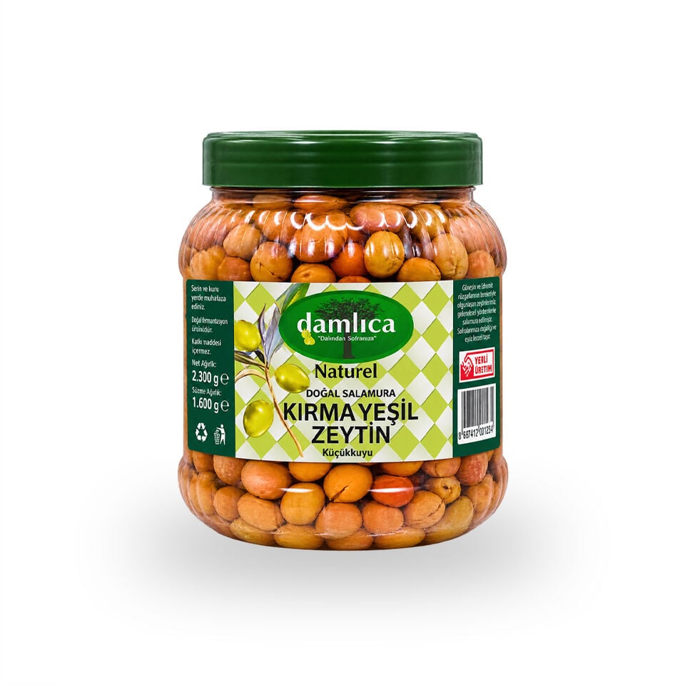 2 Lik Kırma Yeşil Zeytin (YENİ MAHSUL HAFİF ACI)