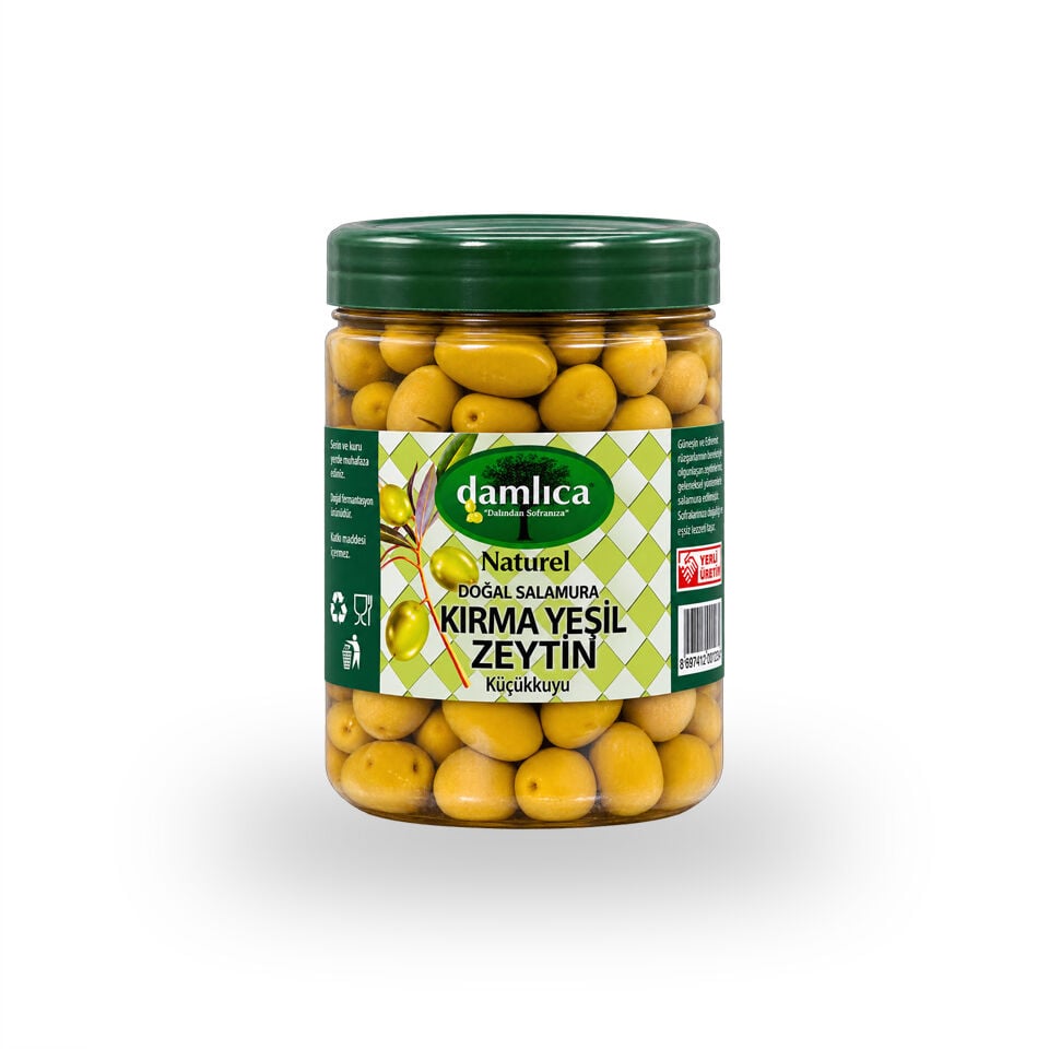 1 Lik Domat Yeşil Zeytin (YENİ MAHSUL HAFİF ACI)