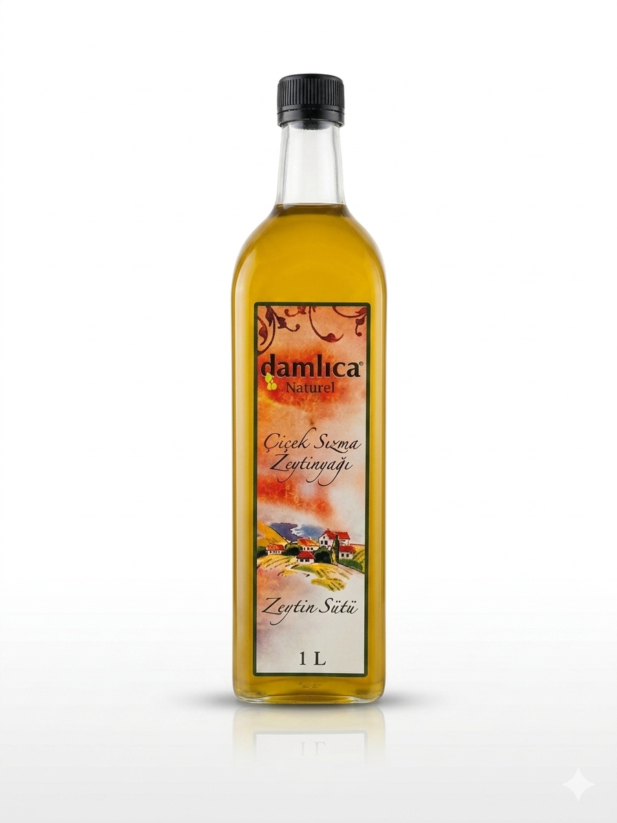 1 LT CAM ŞİŞE ÇİÇEK SIZMA(ZEYTİN SÜTÜ) ZEYTİNYAĞI