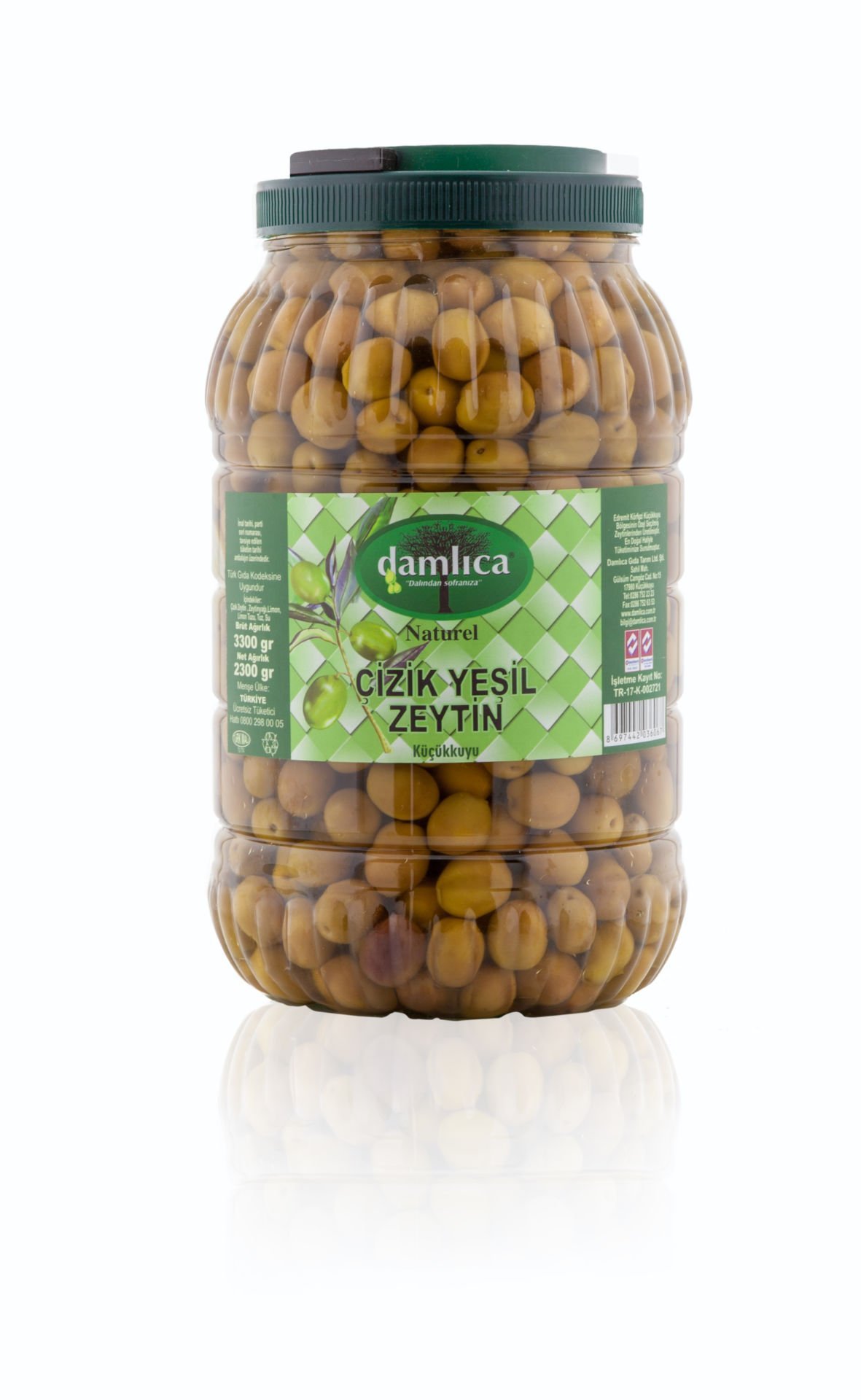 3LÜK PET YEŞİL ÇİZİK ZEYTİN(YENİ MAHSUL HAFİF ACI)